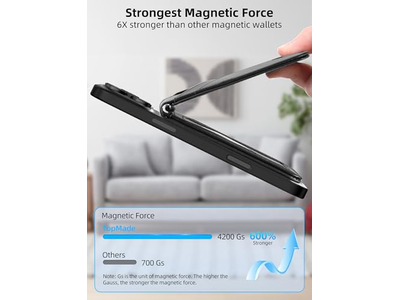 Portafoglio magnetico per iPhone con blocco RFID per portacarte Find My 6