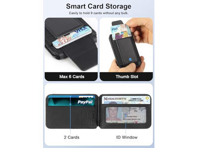 Portafoglio magnetico per iPhone Funziona con il supporto regolabile Find My 9 Ca