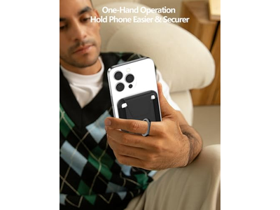 Portafoglio magnetico per telefono Porta carte di credito con blocco RFID Nero