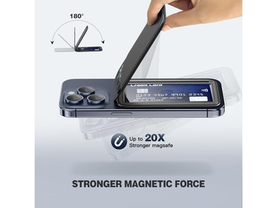 Portafoglio magnetico per telefono Porta carte e supporto in pelle regolabile