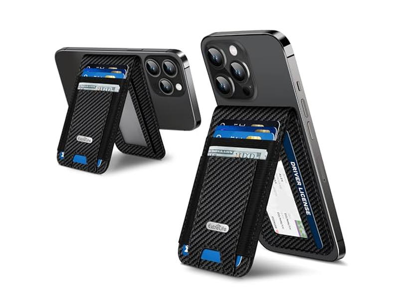 Portafoglio magnetico con finestra ID e 4 slot per carte con blocco RFID