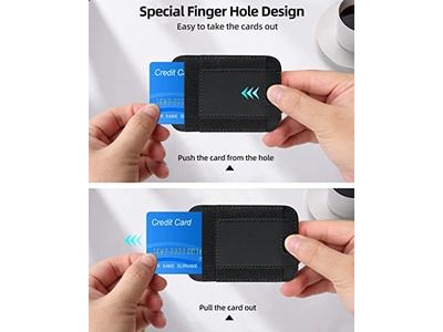 Portafoglio magnetico con 2 scomparti per carte per iPhone Pelle vegana Nero