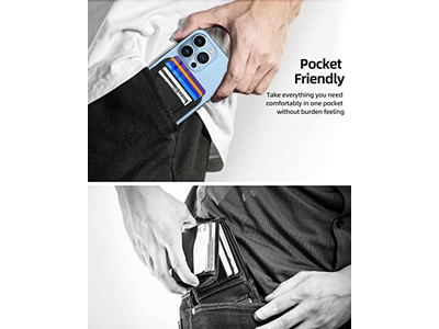 Portafoglio magnetico con 2 scomparti per carte per iPhone Pelle vegana Nero