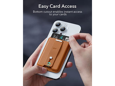 Portafoglio magnetico con porta 3 carte e passante per dito Pelle vegana Bro