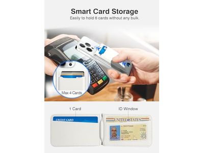 Portafoglio magnetico con supporto per telefono regolabile Blocco RFID adatto a 6 auto