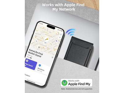 Portafoglio magnetico con supporto regolabile 3 scomparti per carte Pelle vegana Bl