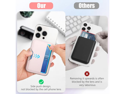 Portafoglio magnetico con porta carte per telefoni compatibili Magsafe - rosa