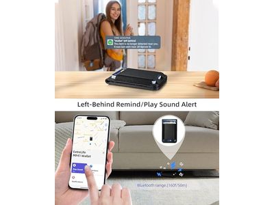 Portafoglio magnetico con supporto Find My per 8 carte con blocco RFID Nero