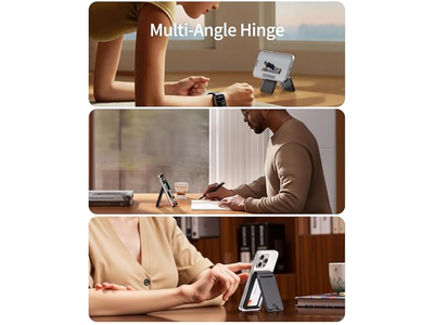 Portafoglio magnetico con supporto per 5 carte con blocco RFID e supporto regolabile