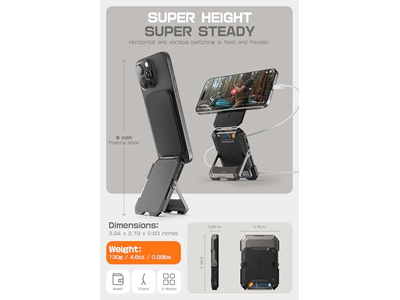 Portafoglio magnetico con supporto per 5 carte con blocco RFID nero