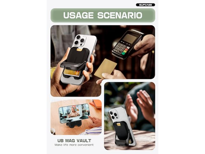 Il portafoglio magnetico con supporto può contenere 6 carte Supporto per telefono con blocco RFID
