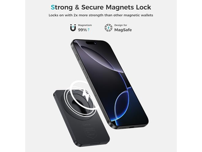 Portafoglio magnetico con supporto Porta carte minimalista per iPhone RFID Bl