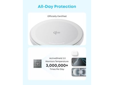 Caricabatterie Wireless Magnetico, Certificato Qi2 15W