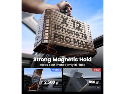 Supporto per telefono magnetico MagSafe da auto nero più potente