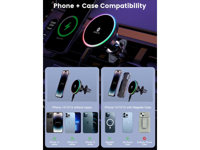 Caricatore per auto Magsafe Caricatore per auto wireless da 15 W