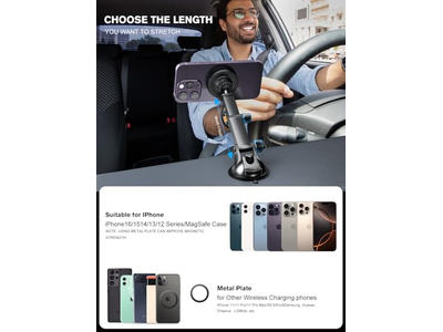 Supporto per telefono con allineamento automatico caricatore per auto MagSafe