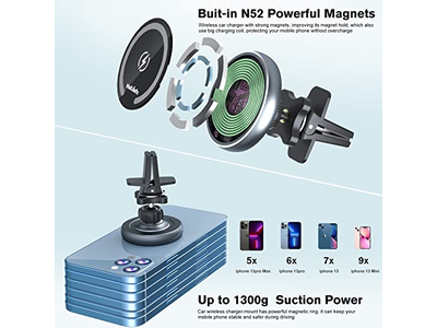 Supporto per telefono con allineamento automatico caricatore per auto MagSafe