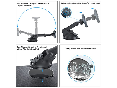 Supporto per telefono con allineamento automatico caricatore per auto MagSafe