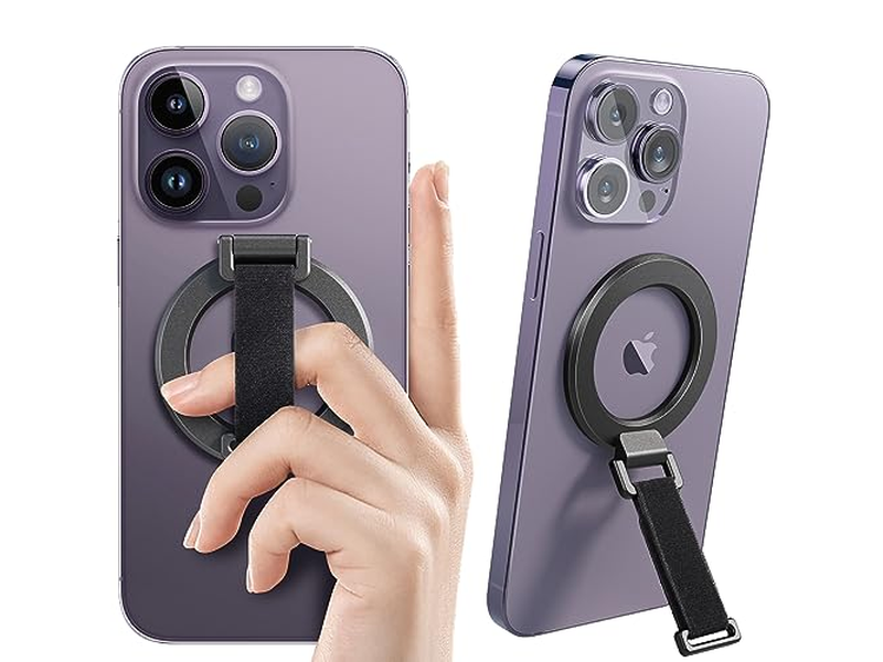 Grip per telefono MagSafe con supporto ad anello magnetico rimovibile e cavalletto