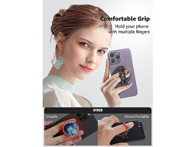 Grip per telefono MagSafe con supporto ad anello magnetico rimovibile e cavalletto