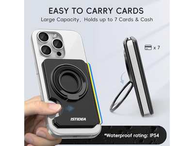 Custodia rigida sottile con porta carte di credito magnetico MagSafe Wallet nera