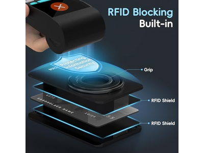 Custodia rigida sottile con porta carte di credito magnetico MagSafe Wallet nera