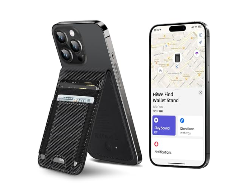 Porta carte MagSafe con blocco RFID Trova il mio anti-smarrimento per 9 carte