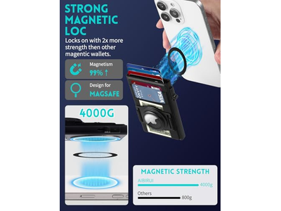 Portafoglio MagSafe con supporto AirTag Porta carte di credito sottile con elastico