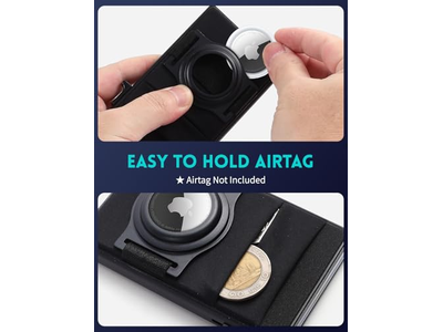Portafoglio MagSafe con supporto AirTag Porta carte di credito sottile con elastico