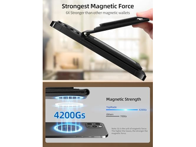 Portafoglio MagSafe con fermasoldi Funziona con il porta carte Find My 8 Nero