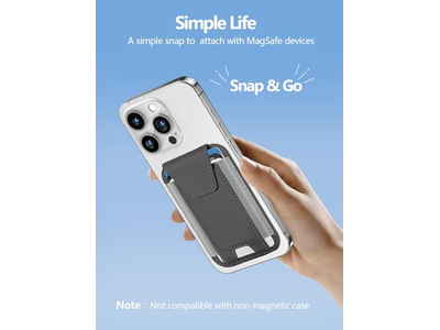 Portafoglio MagSafe con patta privacy Porta carte magnetico con blocco RFID