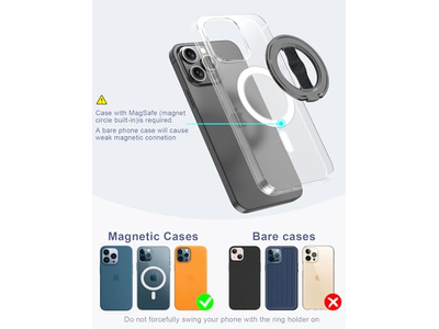 Supporto per telefono con cinturino da dito e cavalletto con supporto per anello magnetico