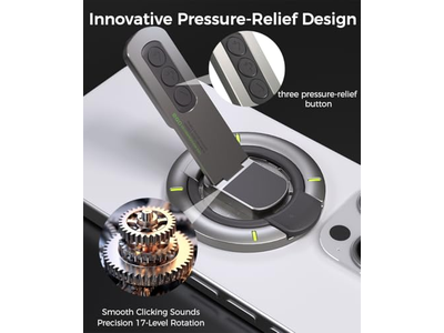 Presa per telefono con anello magnetico e rotazione a 360 gradi per tutti i telefoni