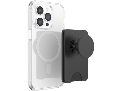 Portafoglio per telefono con impugnatura espandibile e anello adattatore MagSafe - Nero