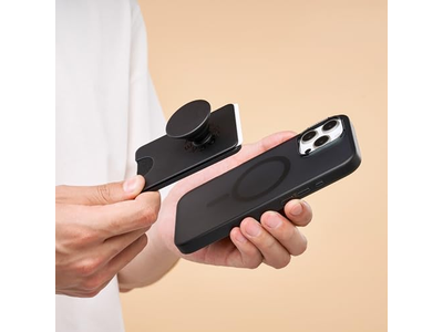 Portafoglio per telefono con impugnatura espandibile e anello adattatore MagSafe - Nero