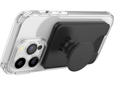 Portafoglio per telefono con impugnatura espandibile e anello adattatore MagSafe - Nero