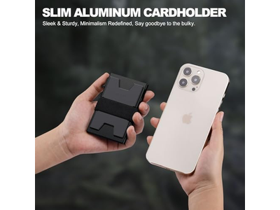 Portafoglio porta carte sottile in alluminio con blocco RFID, può contenere oltre 12 carte Plus