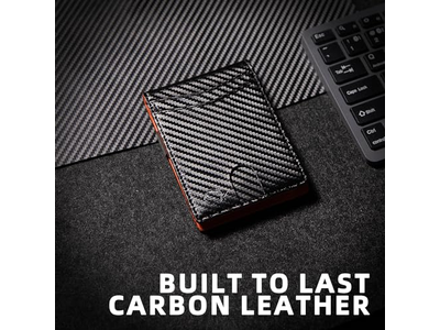 Portafoglio sottile da uomo con 12 scomparti per carte, finestra identificativa e fermasoldi