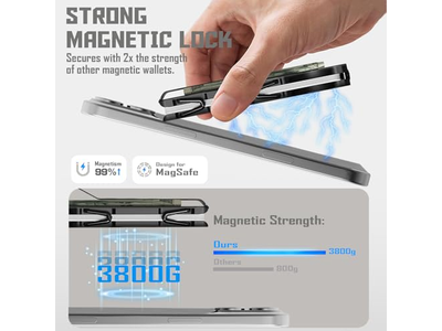 Portafoglio sottile con fermasoldi Porta carte in metallo con blocco RFID Nero