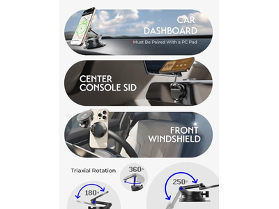 Supporto per telefono a ventosa Caricatore per auto Magsafe da 15 W