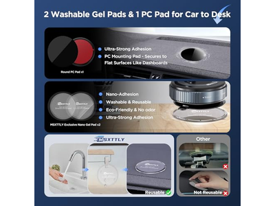 Supporto per telefono a ventosa con cuscinetti in nano gel lavabili