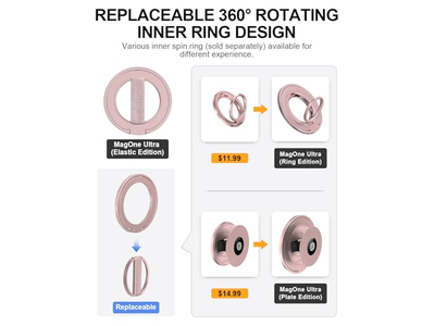 Supporto per telefono Ultra con anello elastico sostituibile e supporto magnetico