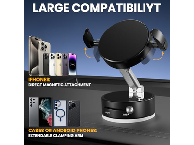 Supporto magnetico per telefono sottovuoto con morsetto