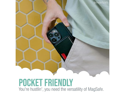 Porta carte magnetico sottile staccabile in pelle vegana per telefoni MagSafe