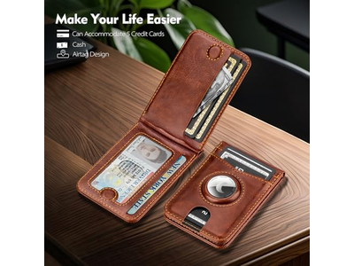 Portafoglio con supporto Airtag Porta carte con blocco RFID 5 carte Slo