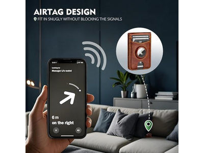 Portafoglio con supporto Airtag Porta carte con blocco RFID 5 carte Slo