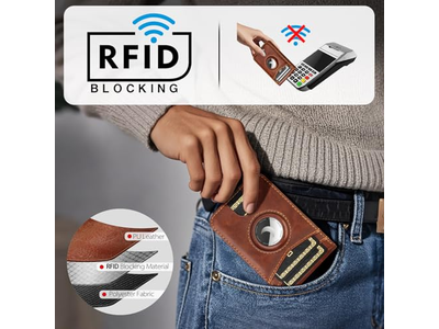 Portafoglio con supporto Airtag Porta carte con blocco RFID 5 carte Slo